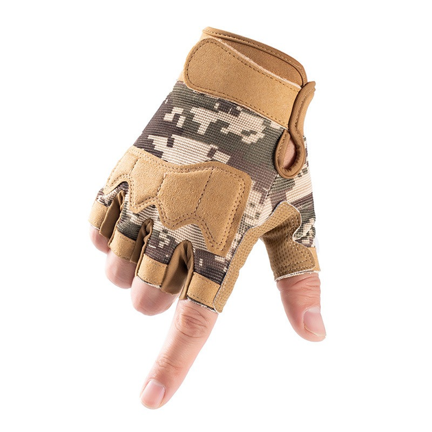 Перчатки армейские беспалые BlackHawk, военные тактические без пальцев койот/пиксель - изображение 1