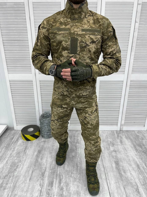 Тактичний військовий костюм Статутний ГОСТ ( Кітель + Штани ), Камуфляж: Піксель ЗСУ, Розмір: S - зображення 1