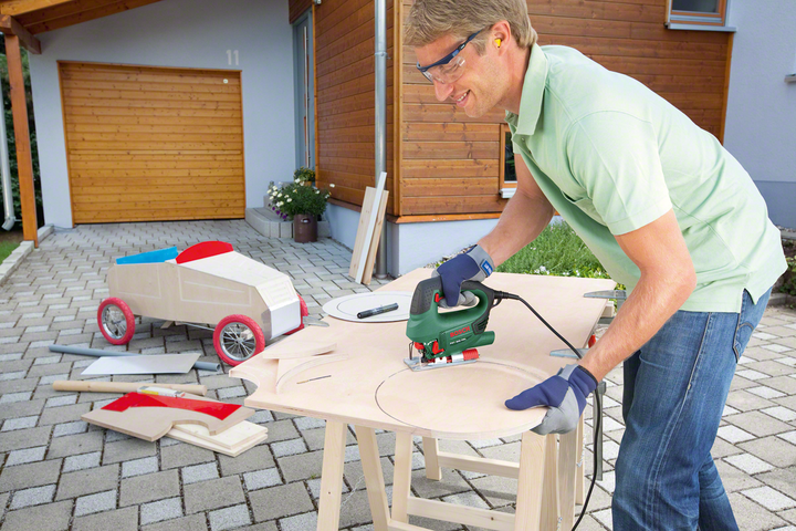 Лобзик электрический Bosch PST 800 PEL, 530 Вт, Маятниковое движение, Cut control, + отсек для полотен + полотно 144D + кейс (06033A0120) - изображение 12
