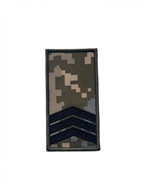 Погон на липучке нагрудный Сержант на липучке 10см х 5см пиксель (12207) - изображение 1