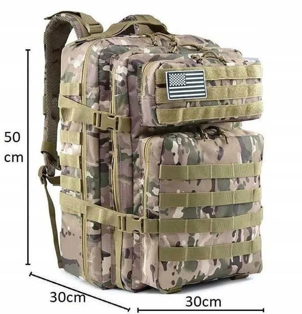 Рюкзак військовий штурмовий тактичний BPM2302272 Molle 45L Multicam - зображення 2