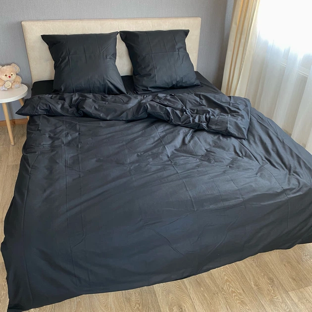 Комплект постільної білизни Мальва Чорний 150x220 Бязь (М-016-1) - зображення 4