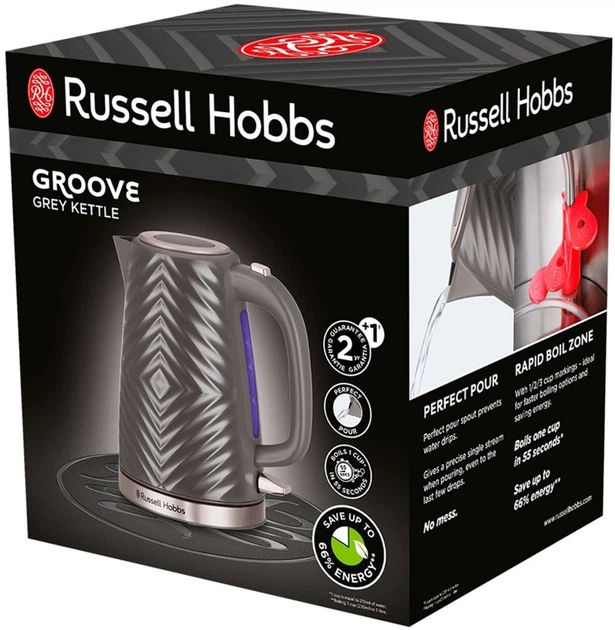Czajnik elektryczny Russell Hobbs Groove Grey 26382-70 (AGD-CZA--0000098) - obraz 8