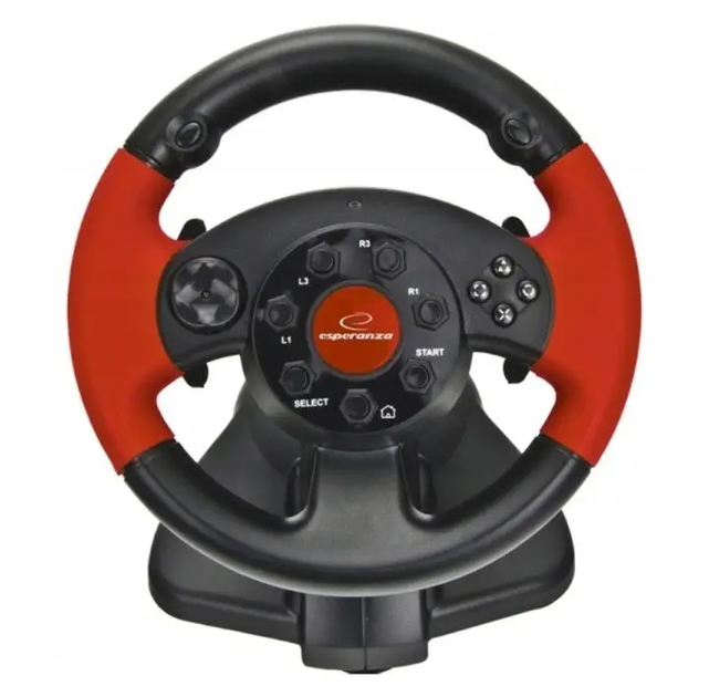 Руль с педалями для консолей и компьютеров PC PSX PS2 PS3 USB Esperanza EG103l Красный - изображение 5