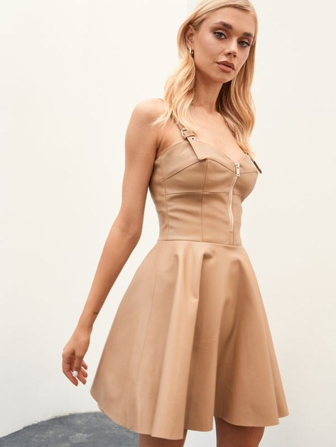 Sukienka Gepur ze sztucznej skóry 41036 L Beige (5000030094722) - obraz 1
