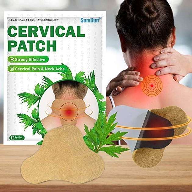 Универсальный пластырь для снятия боли в шее плечах Cervical Patchс экстрактом полыни 10 шт в упаковке - изображение 2