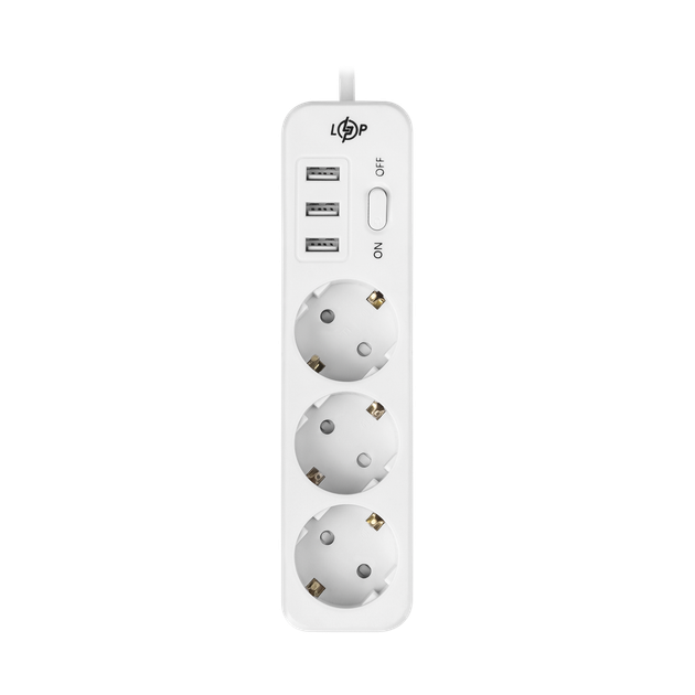 Сетевой фильтр PREMIUM LP-X3 USB 2 м White (2200Вт) - изображение 2