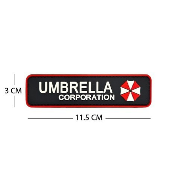 Шеврон 3D Umbrella чорний з червоним 3×11,5 см - зображення 1