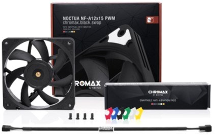 Кулер Noctua NF-12x15 PWM chromax.black.swap (NF-A12X15 PWM CH.BK) - зображення 6