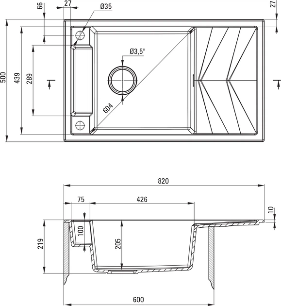 Кухонна мийка Deante Magnetic 820х500х219 мм (ZRM_N113) - зображення 2