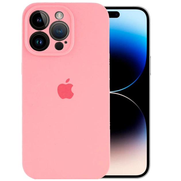 Чехол Silicone Case Full Camera Protective (AA) для Apple iPhone 14 Pro Max (6.7") Розовый / Light pink Без бренда - изображение 5