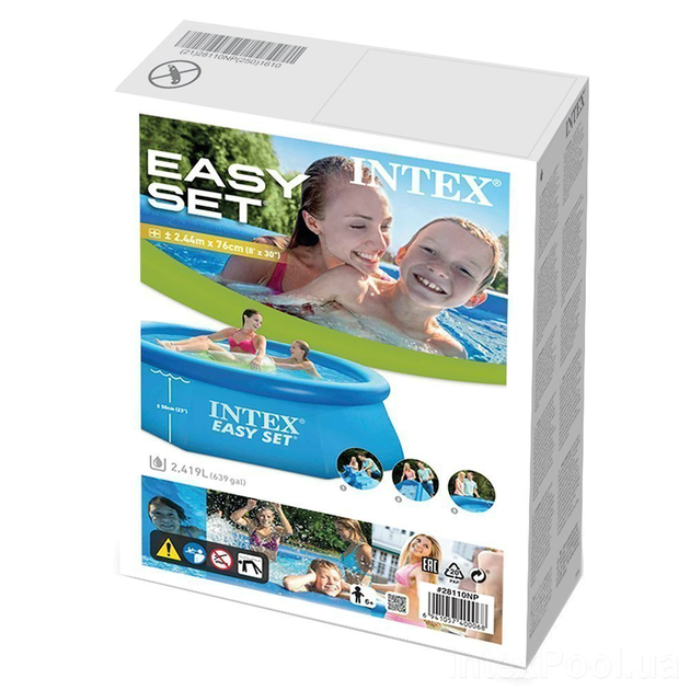 Intex Бассейн наливной 28110 Easy Set 244 х 76см, объём 2420л (6941057400068) - изображение 4