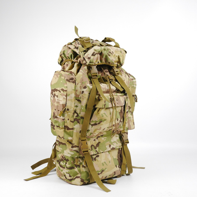 Універсальний рюкзак тактичний 80 літрів, військовий водовідштовхувальний рюкзак із щільної тактичної тканини Мультикам - зображення 2