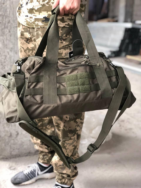 Універсальна тактична військова сумка MIL-TEC® US Combat Parachute Cargo Small 25 л, ОРІГІНАЛ, олива - зображення 2