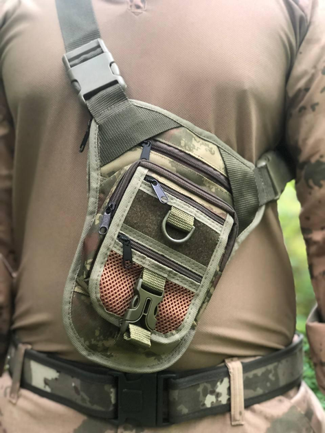 Тактическая военная сумка-кобура нагрудная либо набедренная для военных ВСУ - изображение 1