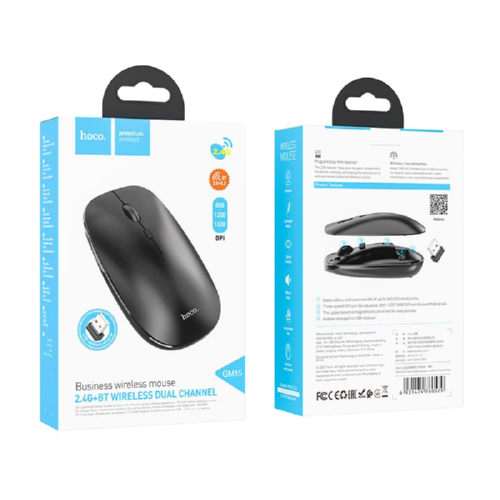 Мышь HOCO Art dual-mode business wireless mouse GM15 BT5.0 2.4G black - изображение 4