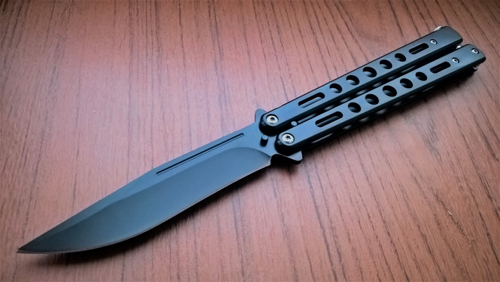 Нож Бабочка Складной Черный Высококачественная сборка - изображение 1