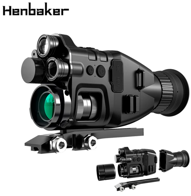 Цифровой прибор прицел ночного видения монокуляр HENBAKER IR HD CY789 5хZoom для охотников и рыбаков - зображення 1