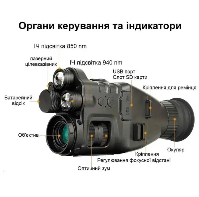 Цифровий прилад приціл нічного бачення монокуляр HENBAKER IR HD CY789 5хZoom для мисливців та рибалок - Фото 3 Цифровий прилад приціл нічного бачення монокуляр HENBAKER IR HD CY789 5хZoom для мисливців та рибалок - зображення 3