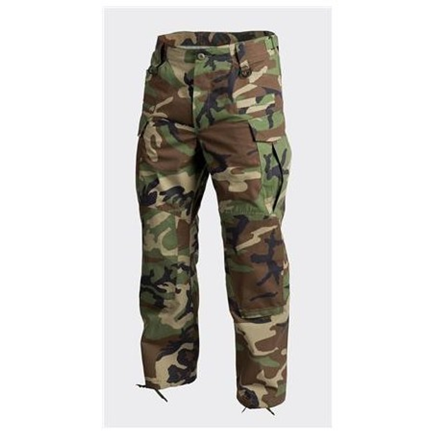 Штаны унисекс Тактические (Хлопок Рипстоп) SFU - Cotton Ripstop Helikon-Tex US Woodland S/Long - изображение 1