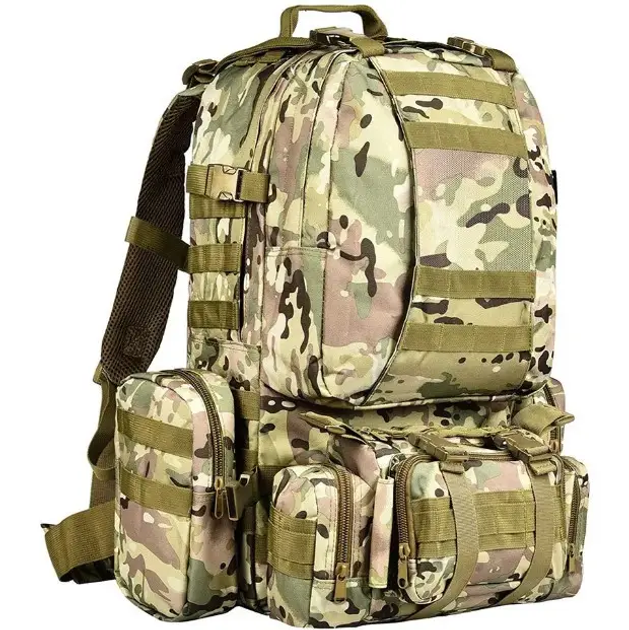 Тактичний рюкзак 4 в1 56 л військовий рюкзак з підсумками кріплення MOLLE мультикам - зображення 1