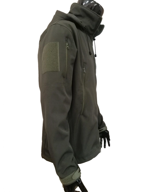 Куртка тактическая Soft shell олива с микрофлисом р. S - изображение 2