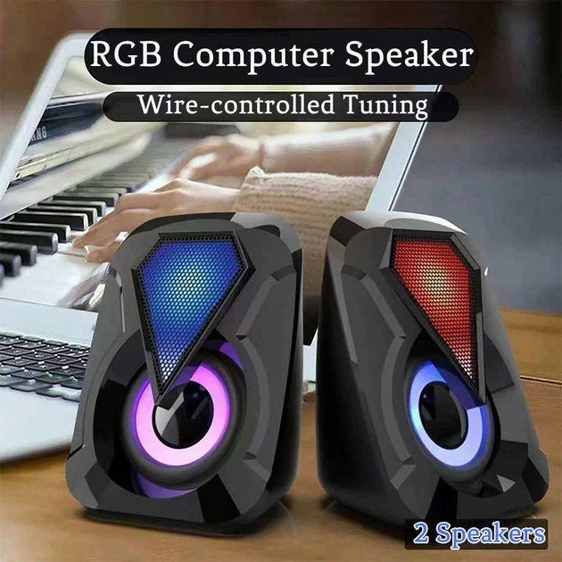Акустическая система для ПК E-1053 USB RGB подсветка 6W Черный - зображення 4