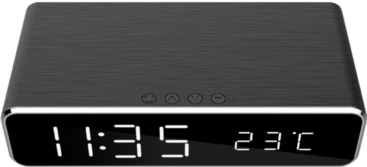 Цифровий годинник Gembird DAC-WPC-01 alarm clock Black (OAVGEMBUD0001) - зображення 2