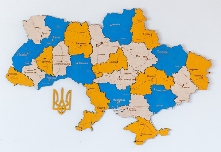 Деревянная Многослойная карта Украины "Патріот", 70×47 см – фото ...