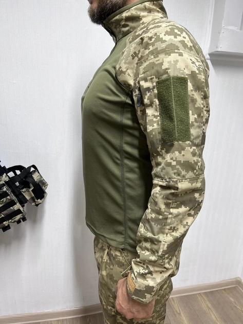 Тактическая кофта рубашка убакс ubacs мужская армейская боевая военная для ВСУ размер XL 52-54 цвет пиксель - изображение 2