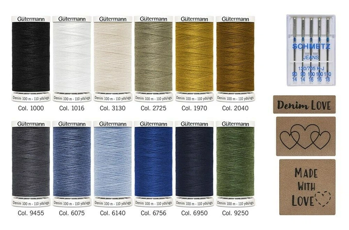 Набір швейних ниток Gutermann Denim, 12 котушок 799782 - зображення 6