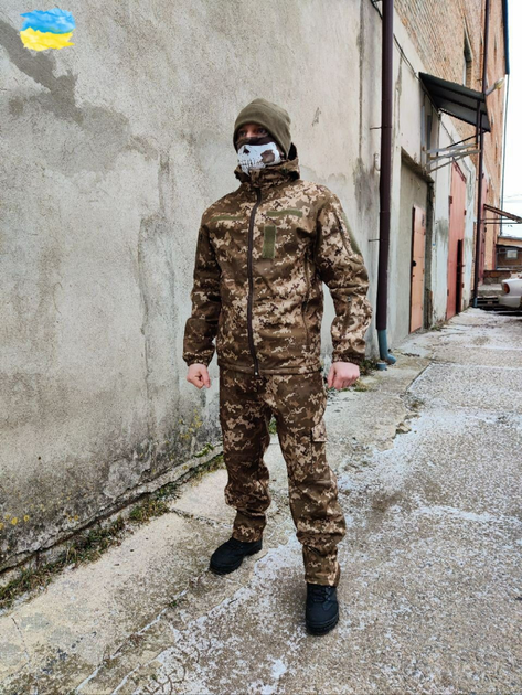 Костюм тактичний зимовий Softshell Піксель 50 - зображення 1