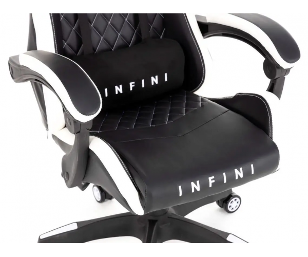 Ігрове крісло для геймерів та роботи Infini F145 чорно-біле - Фото 8 Ігрове крісло для геймерів та роботи Infini F145 чорно-біле - изображение 8
