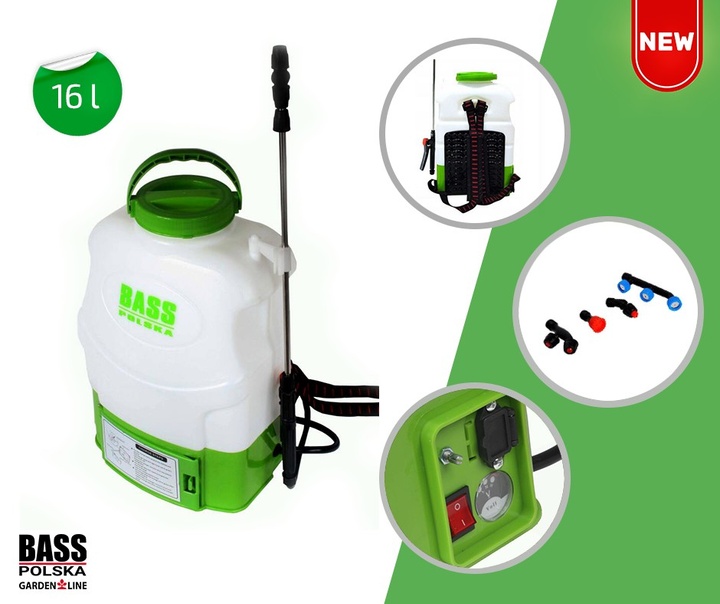 Опрыскиватель ранцевый аккумуляторный Bass Polska 16л (8616) – фото ...