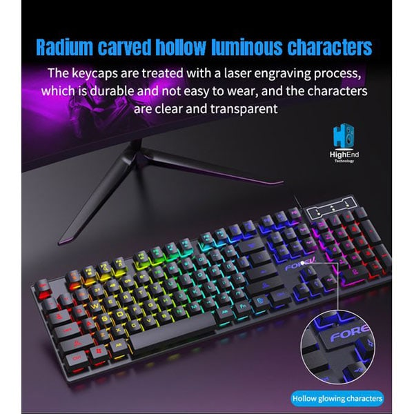 Ігрова клавіатура дротова Forev FV-Q1S USB з RGB підсвічуванням - зображення 2