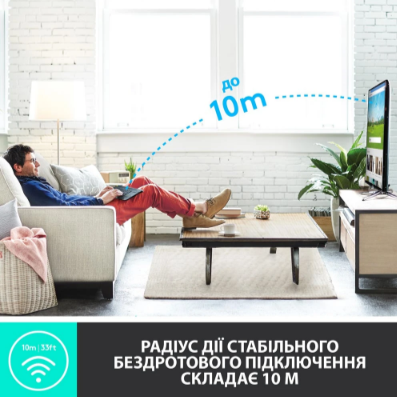 Клавіатура Logitech Wireless Touch K400 Plus, US, Black (920-007145) (6836237) - зображення 3