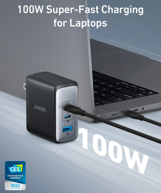 Зарядка ANKER PowerPort 736 Nano II - 100W 2xUSB-C PD & 1xPIQ GaN (Чорна) - изображение 2