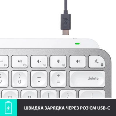 Клавіатура Logitech MX Keys Mini Minimalist Wireless US Pale Grey (920-010499) (6836256) - зображення 8