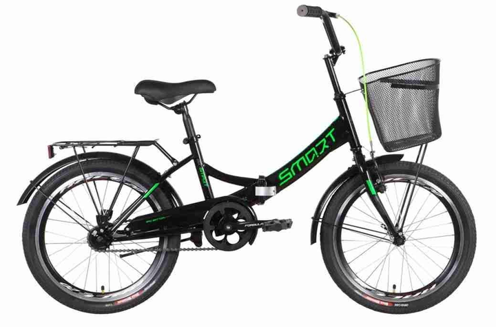 Велосипед ST 20" Formula SMART Vbr рама-13" черно-зеленый с багажником ...