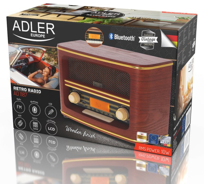 Радіоприймач Adler Retro Radio (AD 1187) - зображення 7