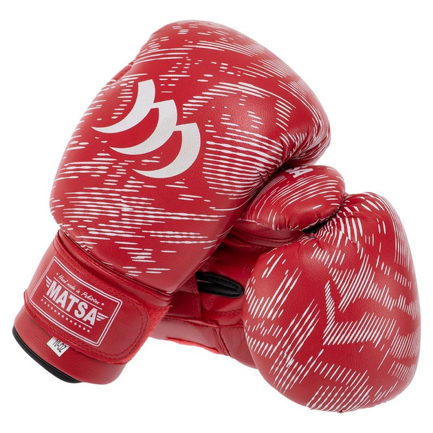 Перчатки для бокса и единоборств на липучке Matsa Heroe 7762 Red-White ...