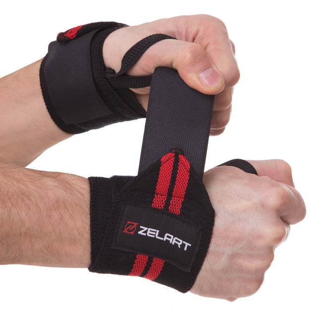 Бинты кистевые для жима и тяги Zelart Fit 167070 Black-Red – фото ...