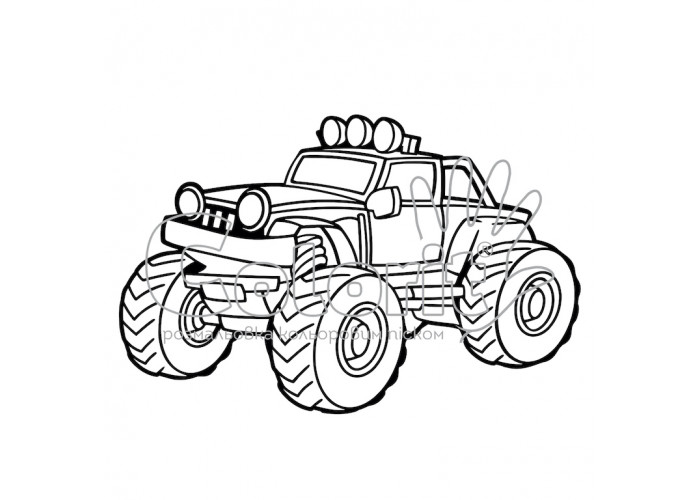 Трафарет для раскраски цветным песком Colorit Машины МонстрТрак А4 Товар для детского творчества - Фото 1 Трафарет для раскраски цветным песком Colorit Машины МонстрТрак А4 Товар для детского творчества - изображение 1