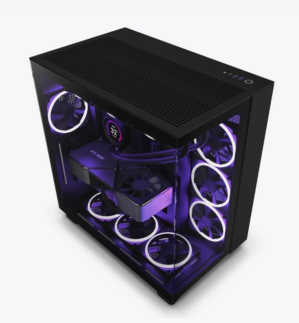 【10％オフ】新作 TOWER 11&12（Matte Black+4点セット） Корпус для ПК NZXT H9 Flow Matte Black  Mid-Tower ATX – фото