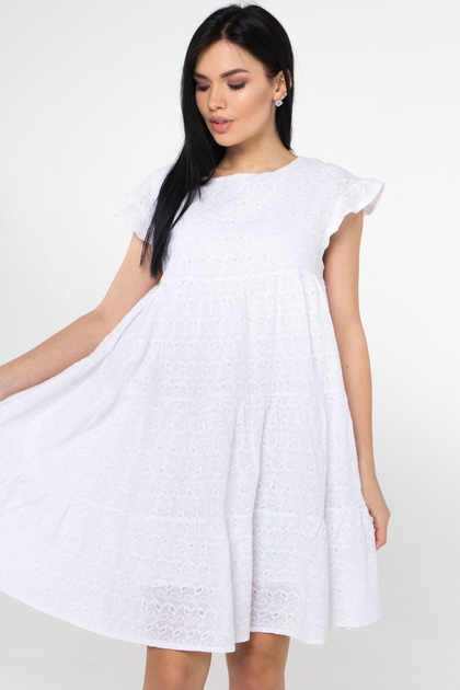 Женское платье UF-Fashion М86 XL белый прошва от продавца: My Family ...