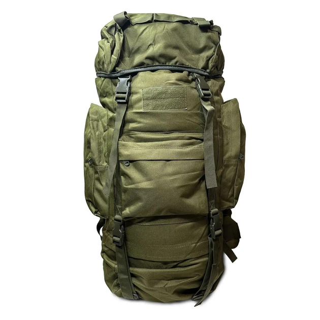 Тактический армейский рюкзак Camo Oliva на 70л мужской с дождевиком Олива - изображение 2