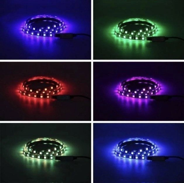 Светодиодная LED лента RGB 5050 комплект 2 метра водостойкая от USB ...