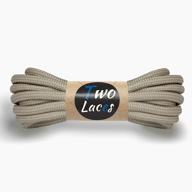 Шнурки для обуви Two Laces круглые 4 мм, длина 120 см, бежевый ...