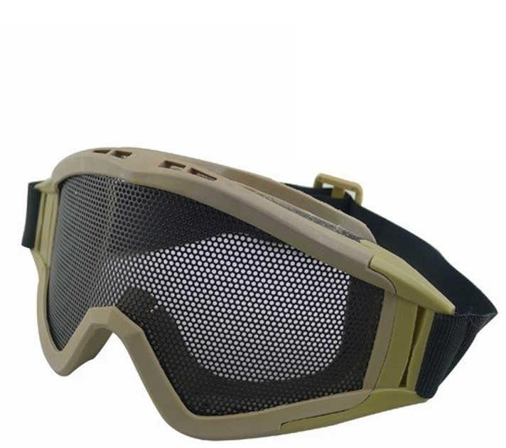 Захисні маска-окуляри Desert Locusts перфорація Tan (для Airsoft, Страйкбол) - зображення 1