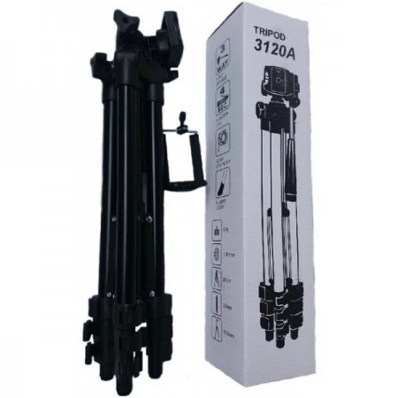 Телескопический раскладной штатив тринога для камеры и телефона трипод Tripod 3120 Black - изображение 10